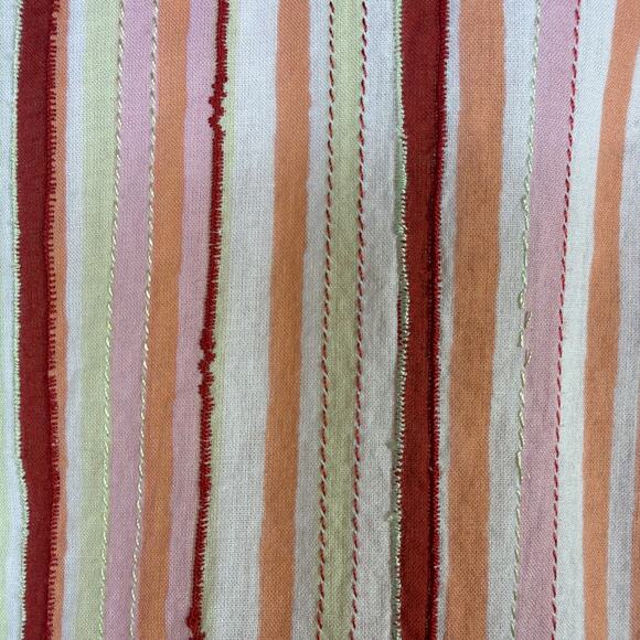 Coldwater Creek Women 2X Blouse retro button down red orange Stripe Cotton - Picture 8 of 12